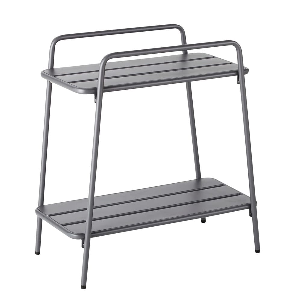 Grey Metal Garden Console Table Courcelles Maisons du Monde