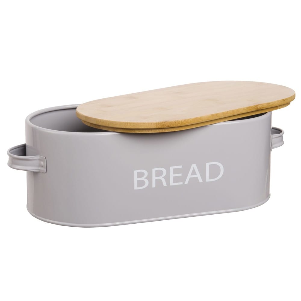 Grey Steel Bread Bin Kitchen Maisons du Monde