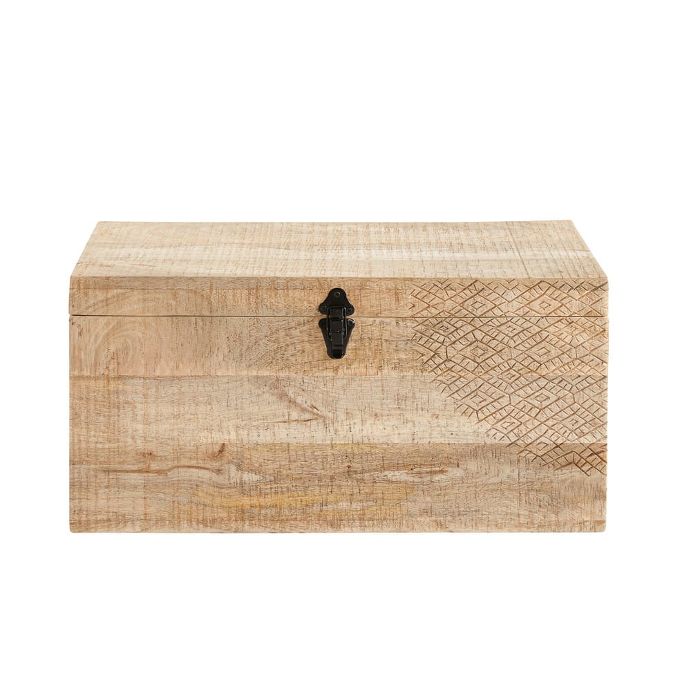 Hand Carved Mango Wood Chest Maisons Du Monde Hand Carved Mango Wood Chest