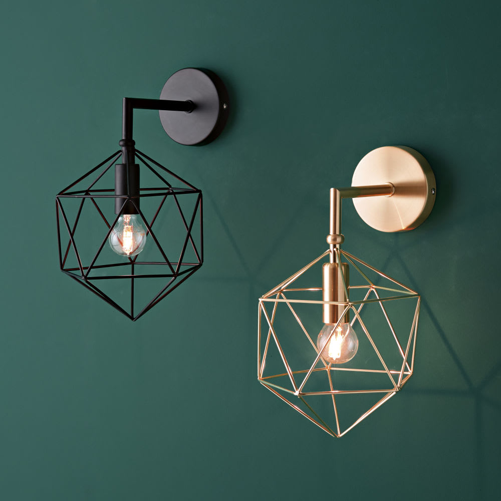 Black Wire Wall Lamp Diamond Maisons du Monde