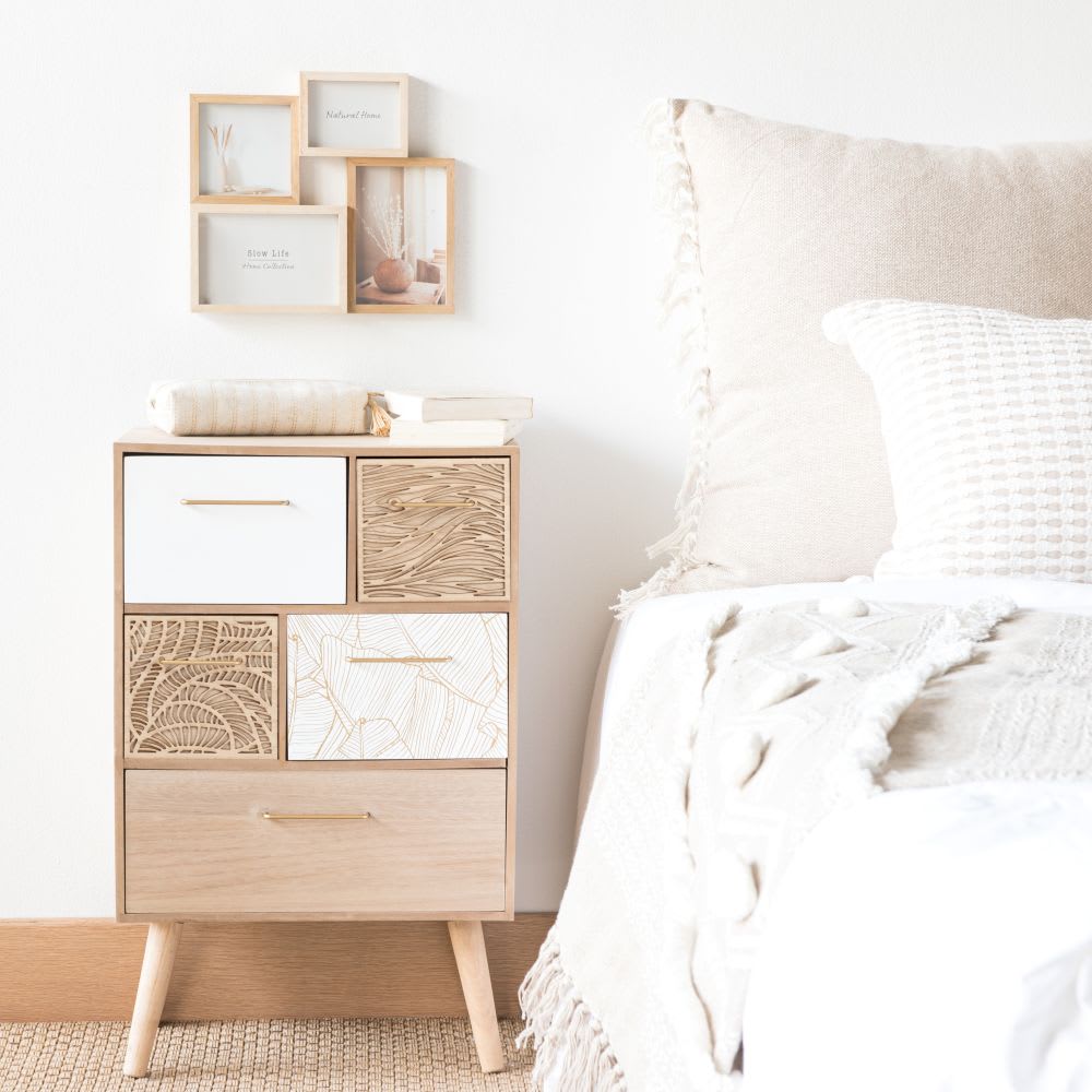 Petit meuble de rangement 5 tiroirs à motifs FOLIAGE Maisons du Monde