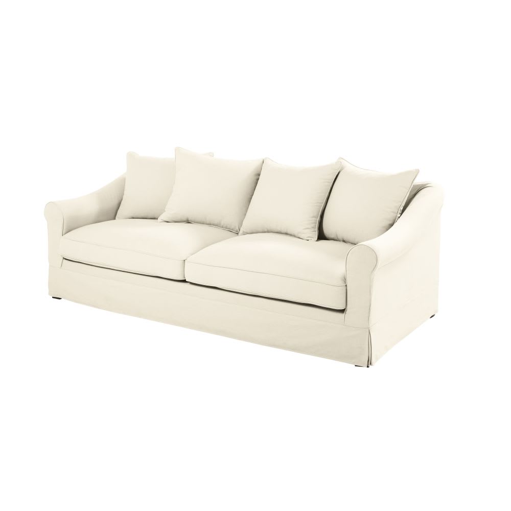 Ivory 4Seater Cotton Sofa Bed Joanne Maisons du Monde
