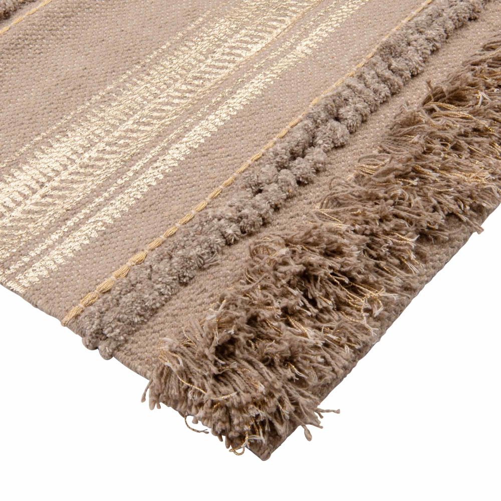 Jacquard Cotton Rug with Gold Print Weave 50x80 Cyrrhus Maisons du Monde