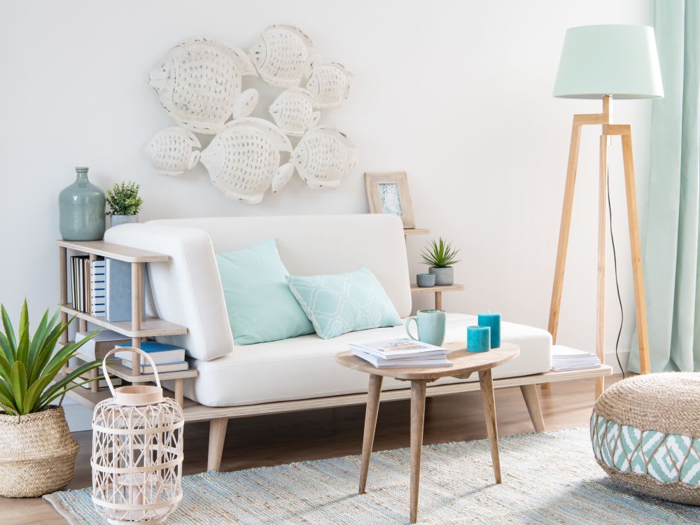 Jute and Cotton Pouffe with Graphic Motifs Maisons du Monde