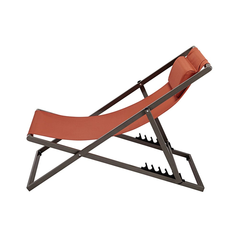 Klappliegestuhl aus terrakotta Stoff mit Kunststoffbeschichtung Split