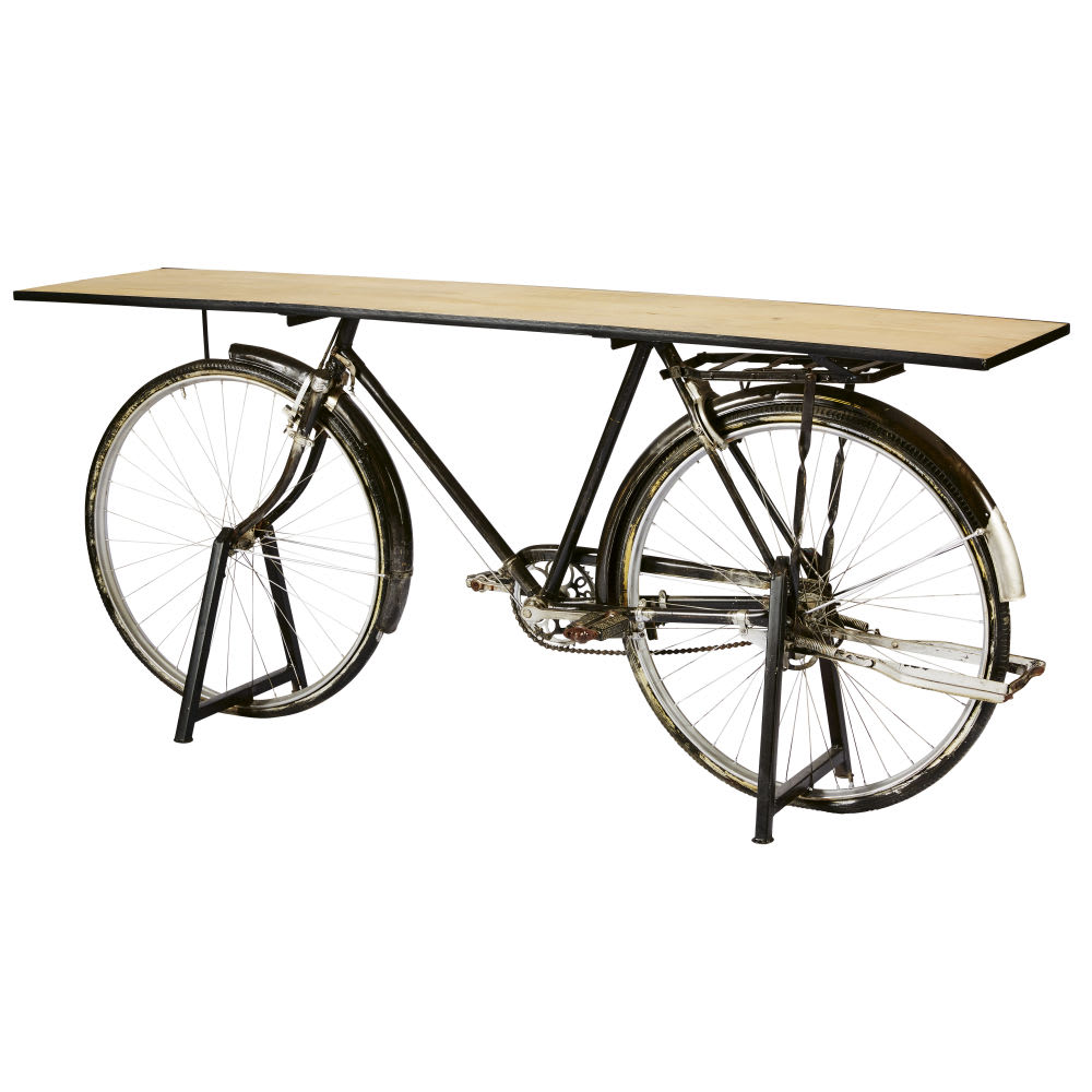 Konsole Fahrrad im IndustrieStil aus Mangoholz und