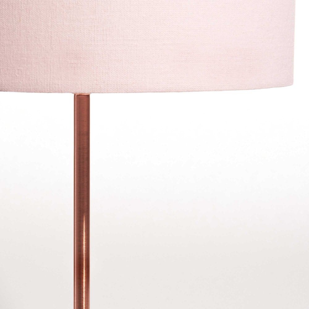 Koperkleurige metalen lamp met roze lampenkap Queens Maisons du Monde