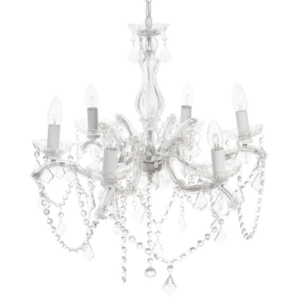 Lámpara de araña blanca de metal 6 brazos Diám. 57 cm Montgomery