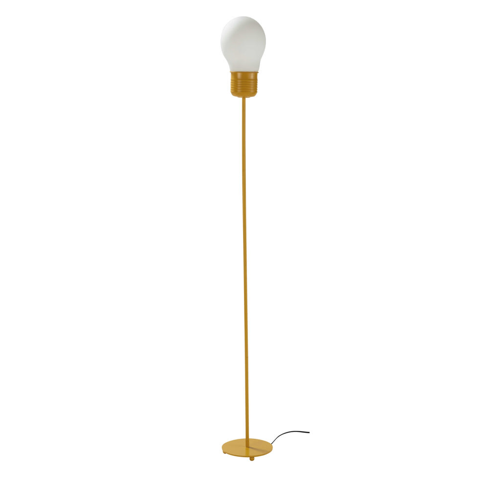 Lámpara de pie bombilla de metal amarilla Al. 142 cm BULB Maisons du