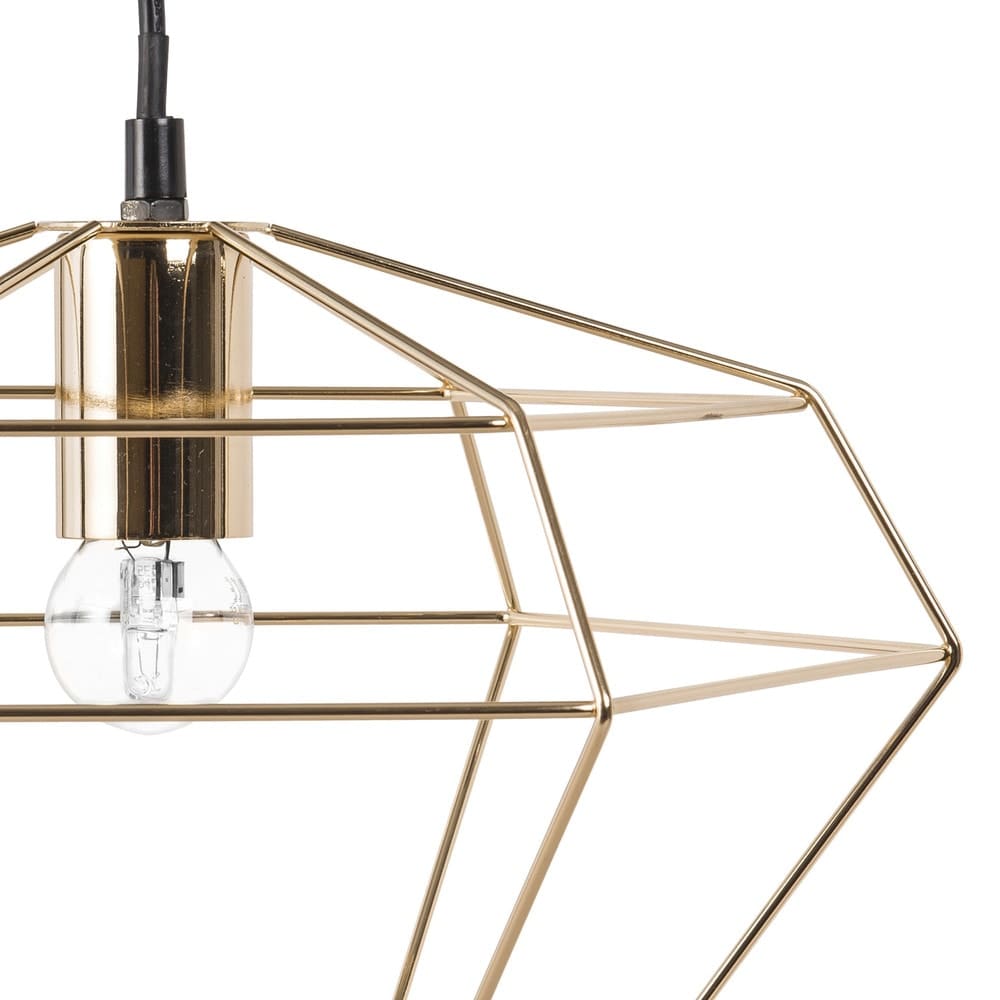 Lámpara de techo de alambre de metal dorado Diamante Maisons du Monde