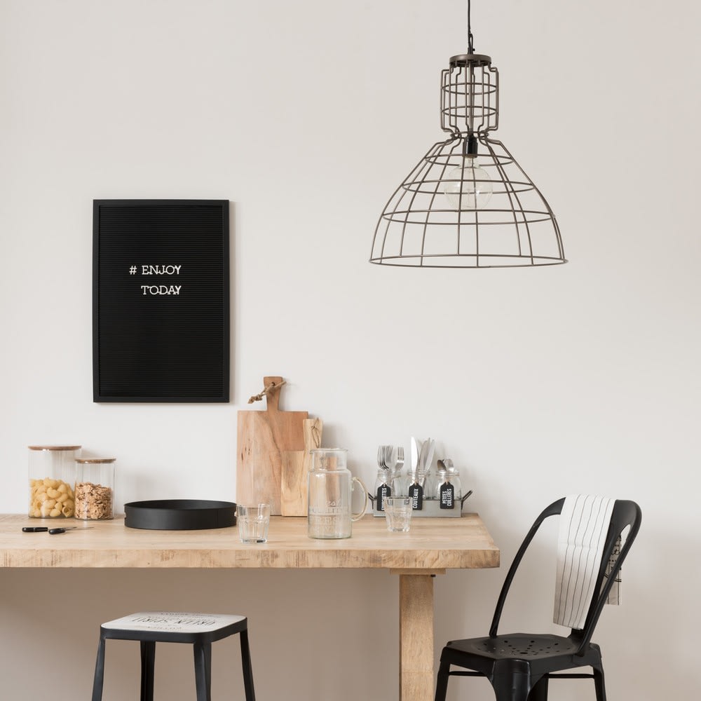 Lámpara de techo industrial de metal negro con efecto oxidado Weston