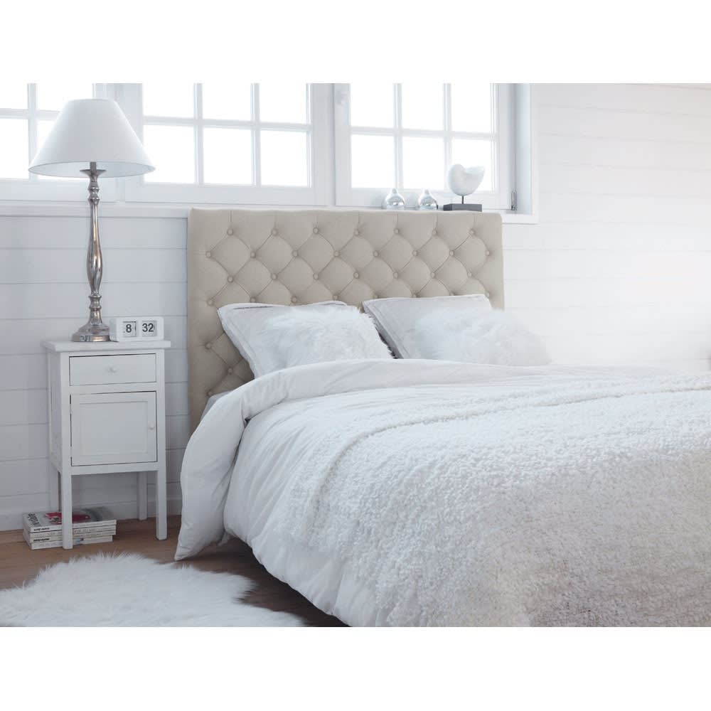Linen button headboard W 160cm Chesterfield Maisons du Monde
