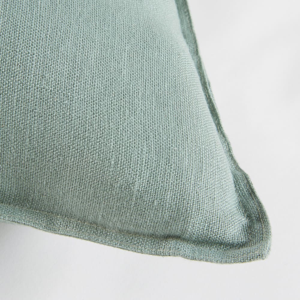 Lovat Green Washed Linen Cushion 60x60 Maisons du Monde