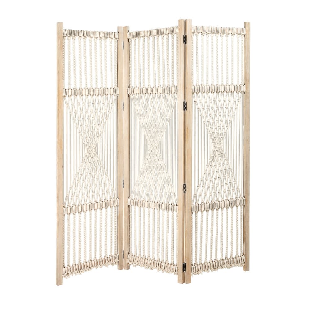 Mango and Macramé Room Divider Bhadrak Maisons du Monde