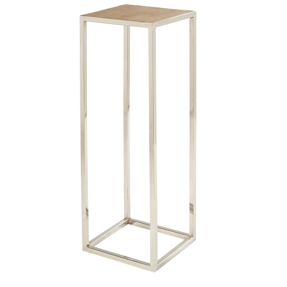 Mesa alta de olmo reciclado e inox Rivoli Maisons du Monde