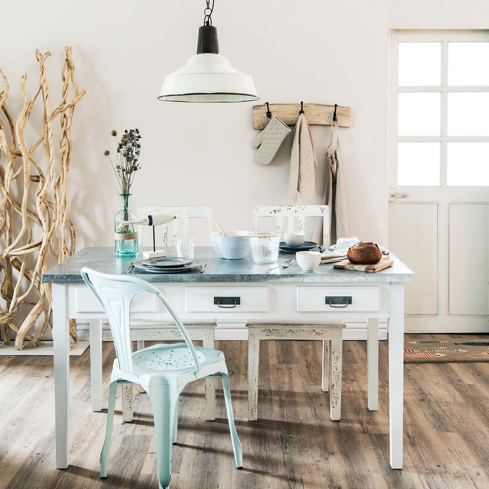 Mesa de comedor blanca An.140 Sorgues | Maisons du Monde Mesa de comedor blanca An.140 Sorgues | Maisons du Monde