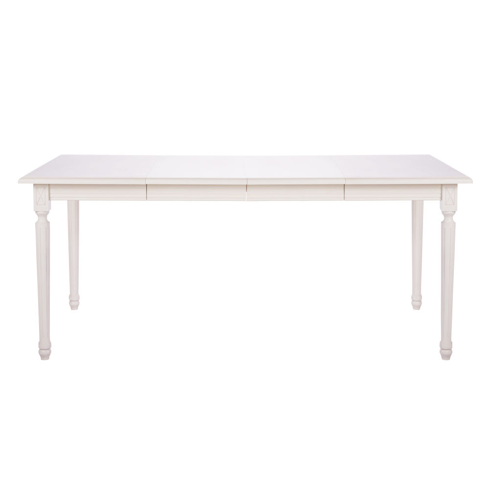 Mesa de comedor extensible de 4 a 8 personas blanca An. 100/180 cm ... Mesa de comedor extensible de 4 a 8 personas blanca An. 100/180 cm ...