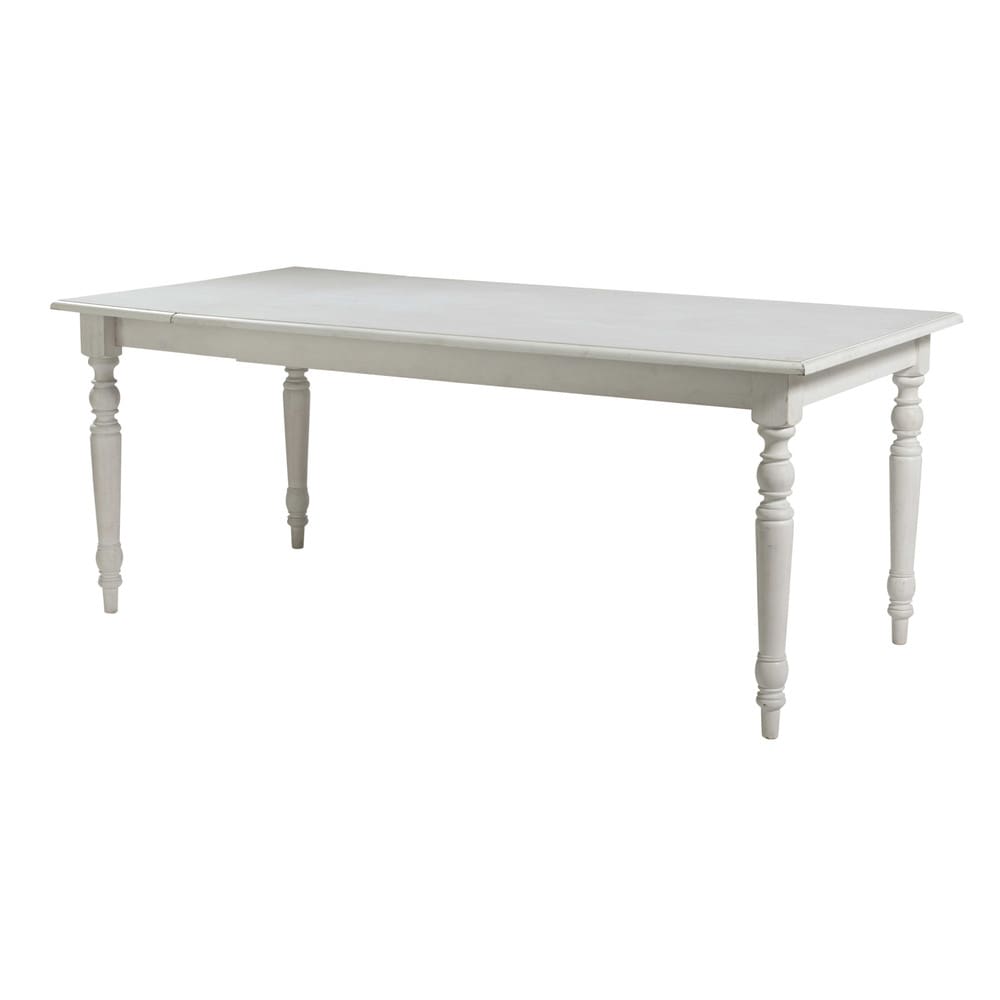 Mesa de comedor extensible de 6 a 8 personas blanca An. 160/200 cm ... Mesa de comedor extensible de 6 a 8 personas blanca An. 160/200 cm ...