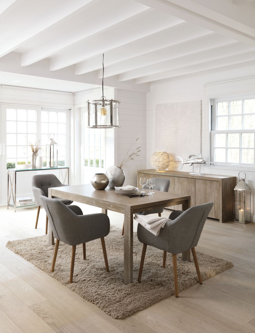 Mesa de comedor extensible de 6 a 8 personas L.160/210 cm Baltic