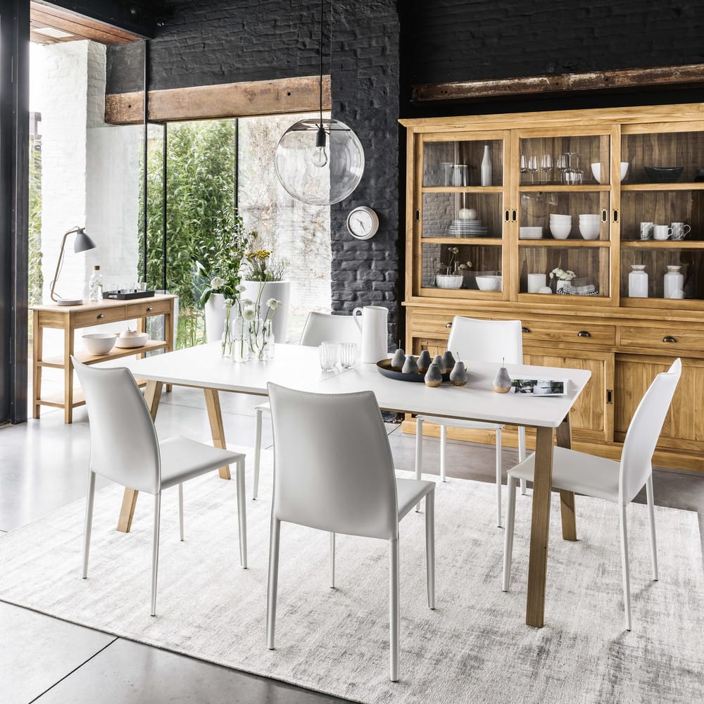 Mesa de comedor extensible de 8 a 10 personas blanca An. 200/245 cm ... Mesa de comedor extensible de 8 a 10 personas blanca An. 200/245 cm ...