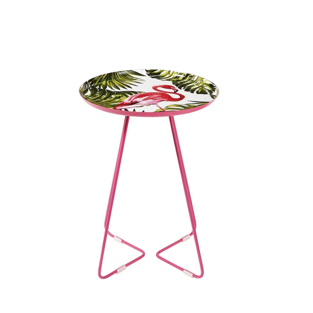 Metal End Table with Pink Flamingo Print Fanny | Maisons du Monde
