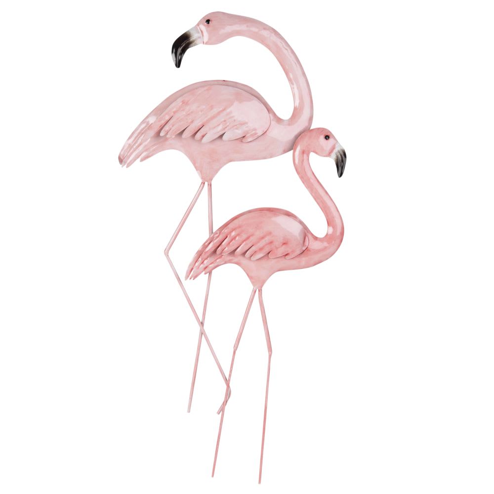 Metal Flamingo Wall Art 32x64 Flamingos Maisons du Monde