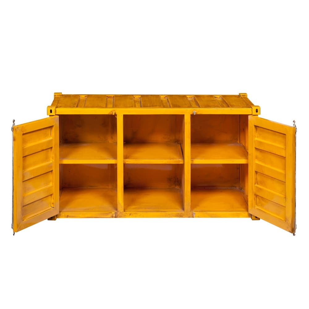 Meuble TV container en métal jaune L 129 cm Carlingue | Maisons du Monde