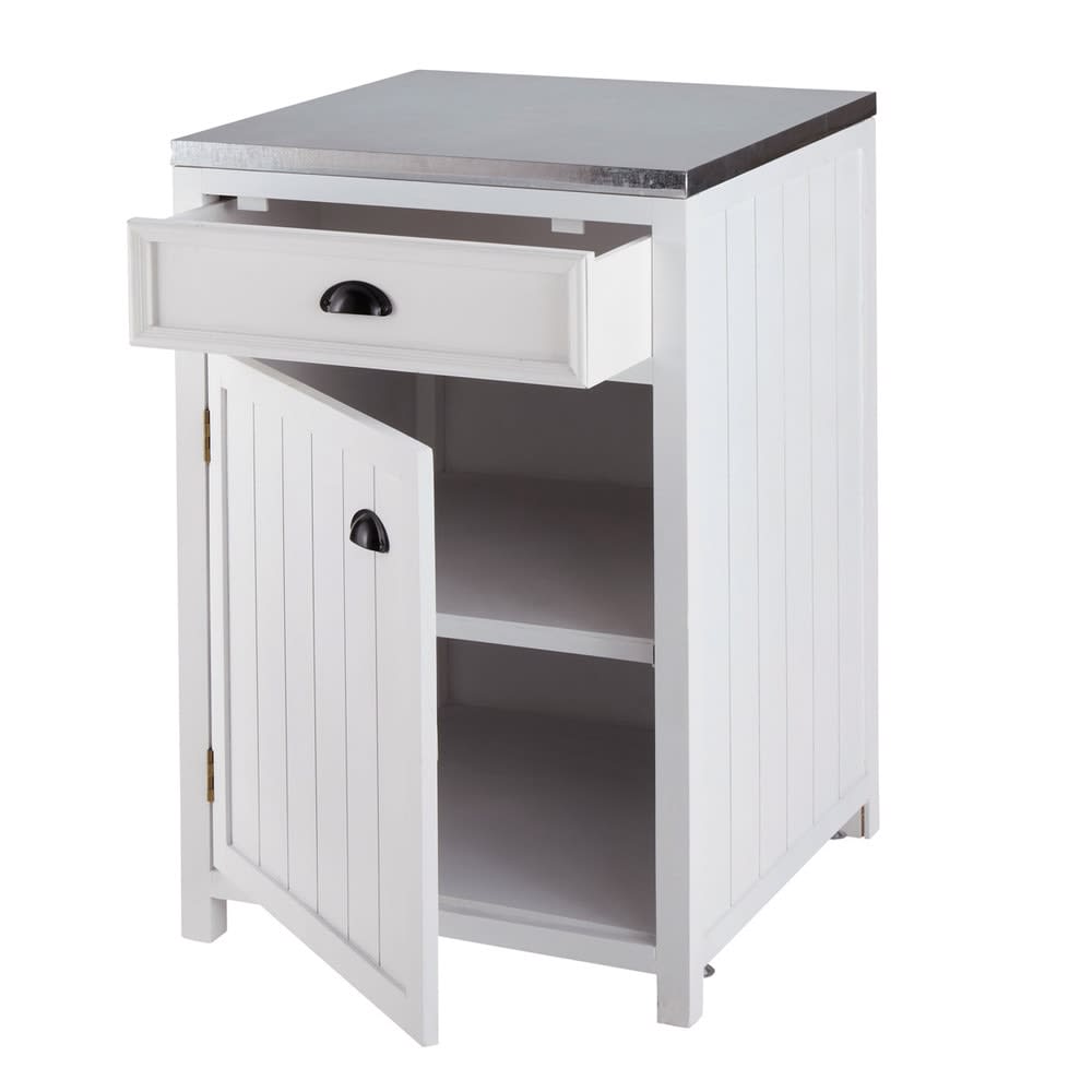 Mobile Basso Bianco Da Cucina In Legno Con Apertura A Destra L 60 Cm Newport Maisons Du Monde 9194