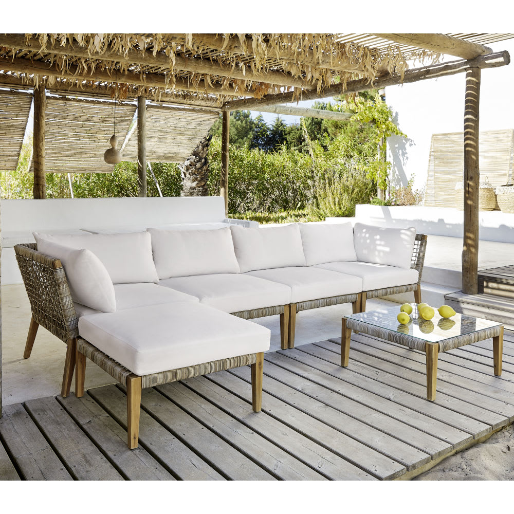 Modulare Gartensofaecke aus Kunstharzgeflecht Seychelles | Maisons du Monde