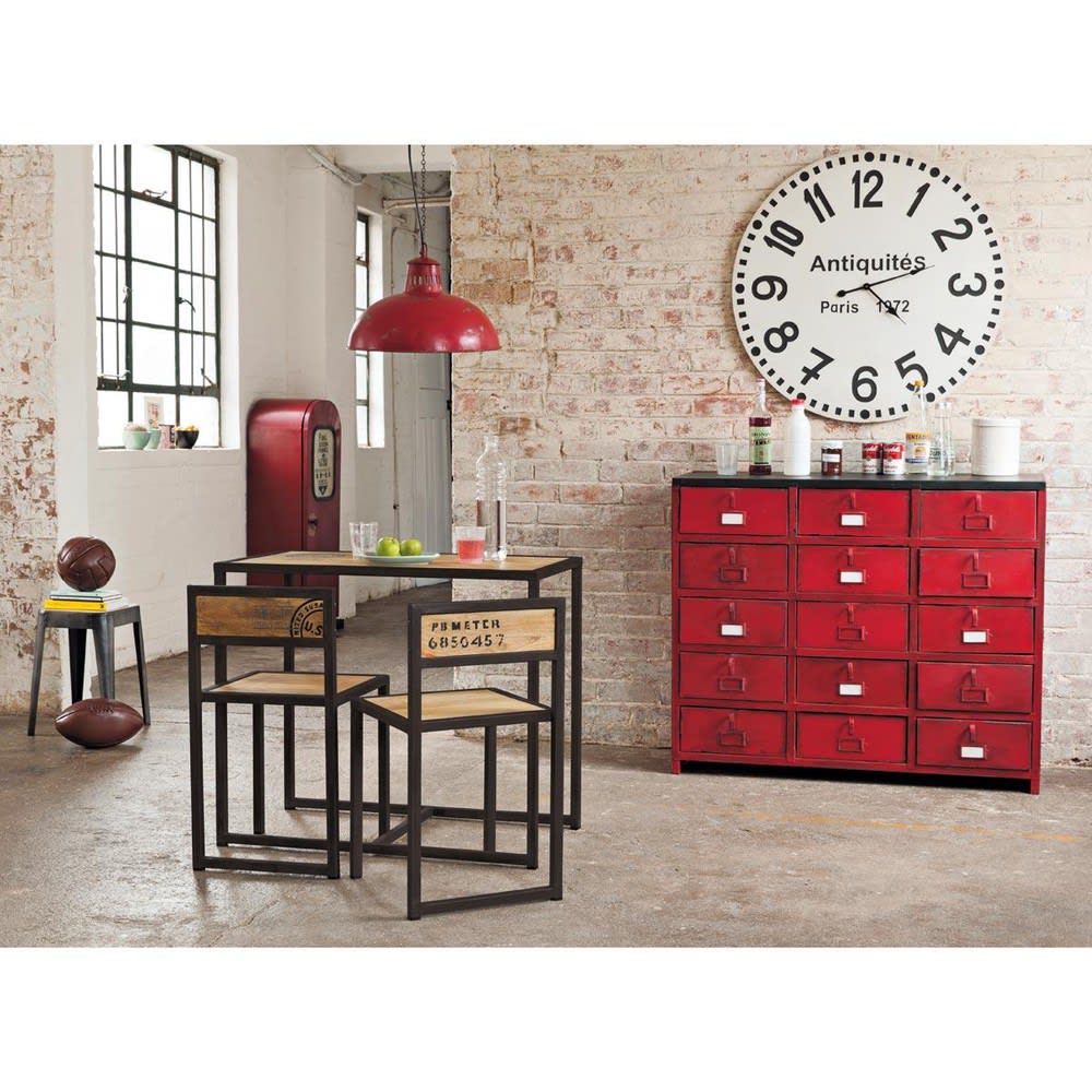 Möbel im ZapfsäulenDesign aus Metall, B 51 cm, rot