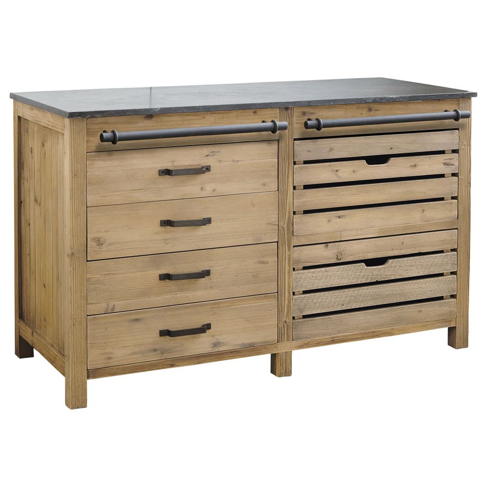 Mueble bajo de cocina de pino reciclado An.140 Pagnol | Maisons du Monde Mueble bajo de cocina de pino reciclado An.140 Pagnol | Maisons du Monde