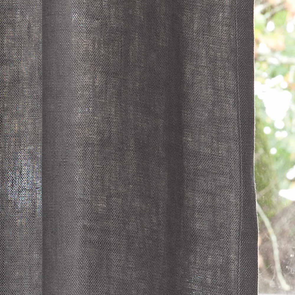 Ösenvorhang Aus Grobem Grau Leinen 1 Vorhang 130x300