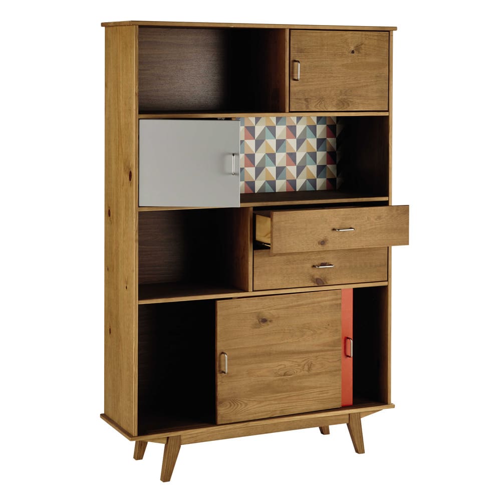 Open kast vintage oranje/grijs Paulette | Maisons du Monde