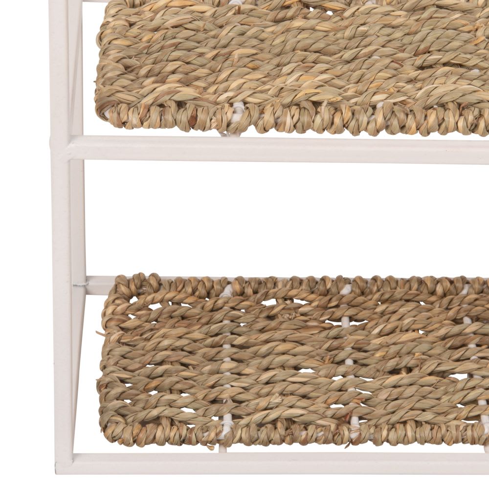 Organizador de pared de metal blanco y yute | Maisons du Monde