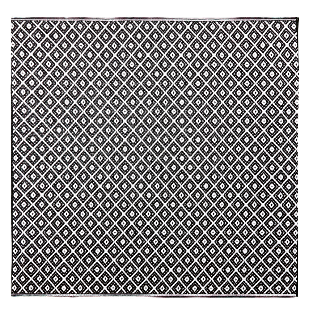 Outdoor Rug with Black and White Graphic Print 180x180 Kamari Maisons du Monde