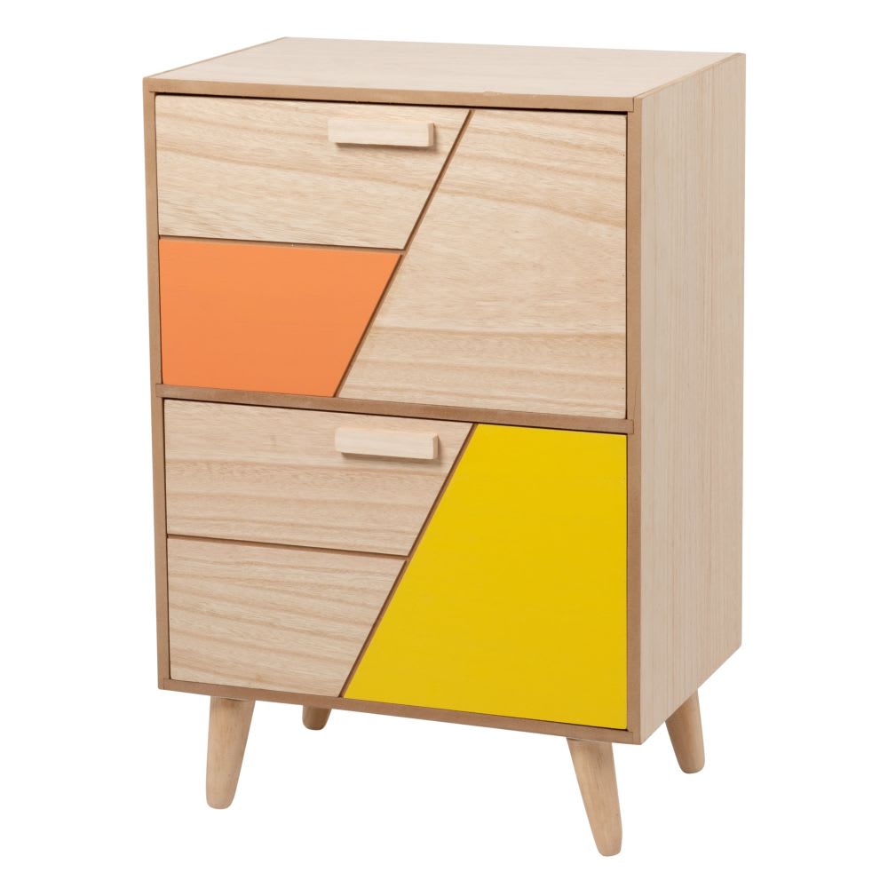 Petit meuble de rangement 2 tiroirs colorés Mandry ...