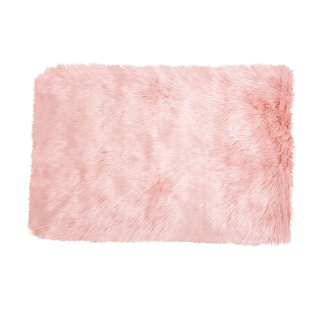 Pink Faux Fur Rug 80x120 Blush Maisons du Monde