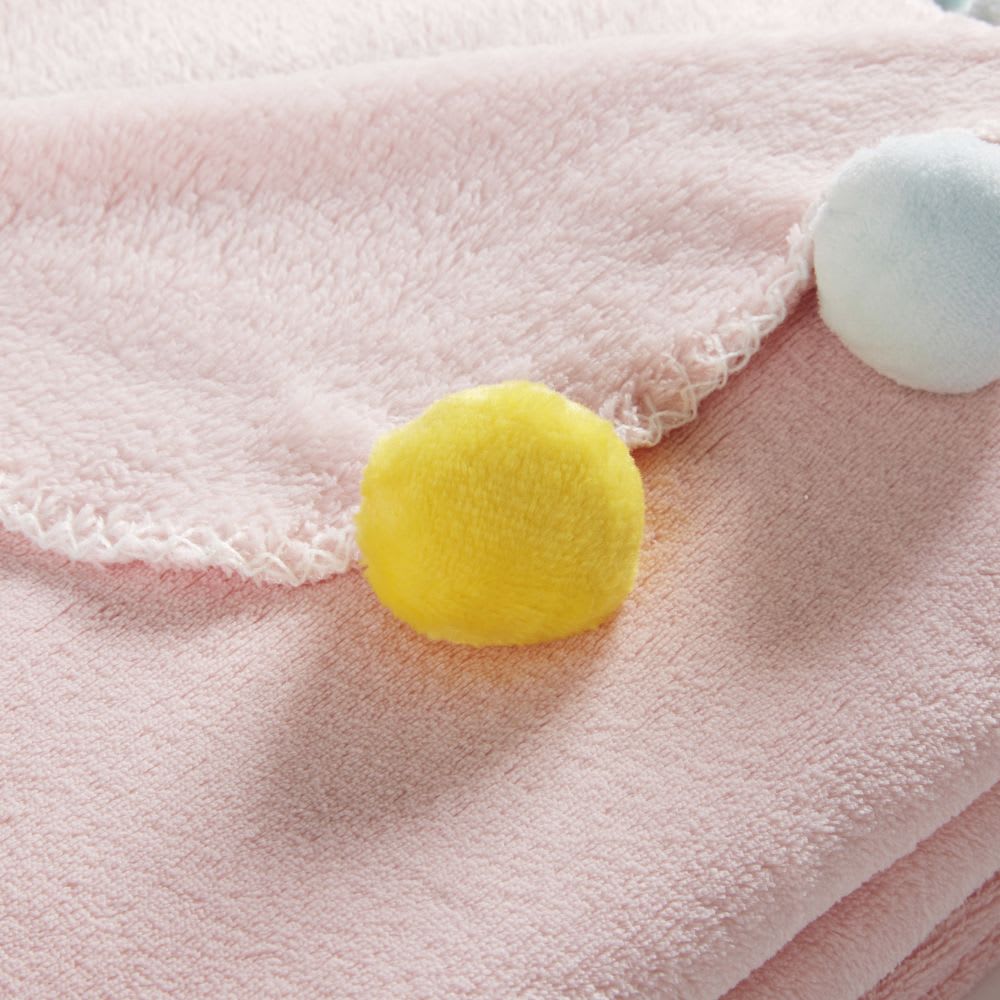 Pink Throw with Pom Poms 130x170 Tropicool Maisons du Monde