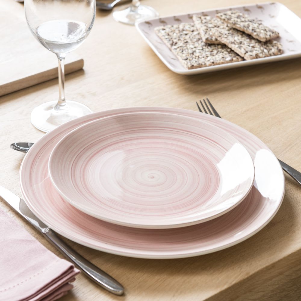 Plato de postre de loza rosa Almada Maisons du Monde
