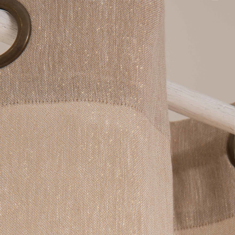 Rideau à œillets en coton et lin beige pailletté 140x250 Verone