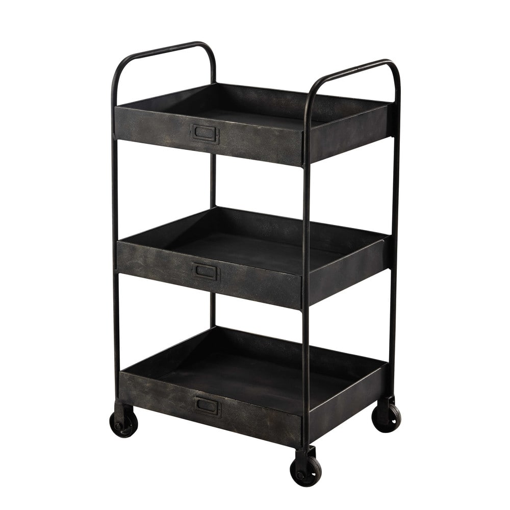 Rollwagen aus Metall, B 49 cm, schwarz Ralph Maisons du Monde