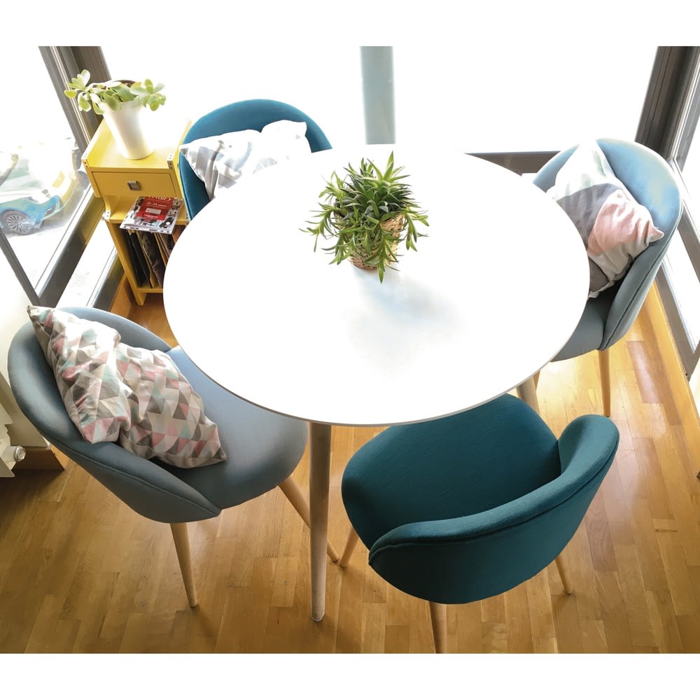 Round 4-Seater Dining Table in White D90 Spring | Maisons du Monde