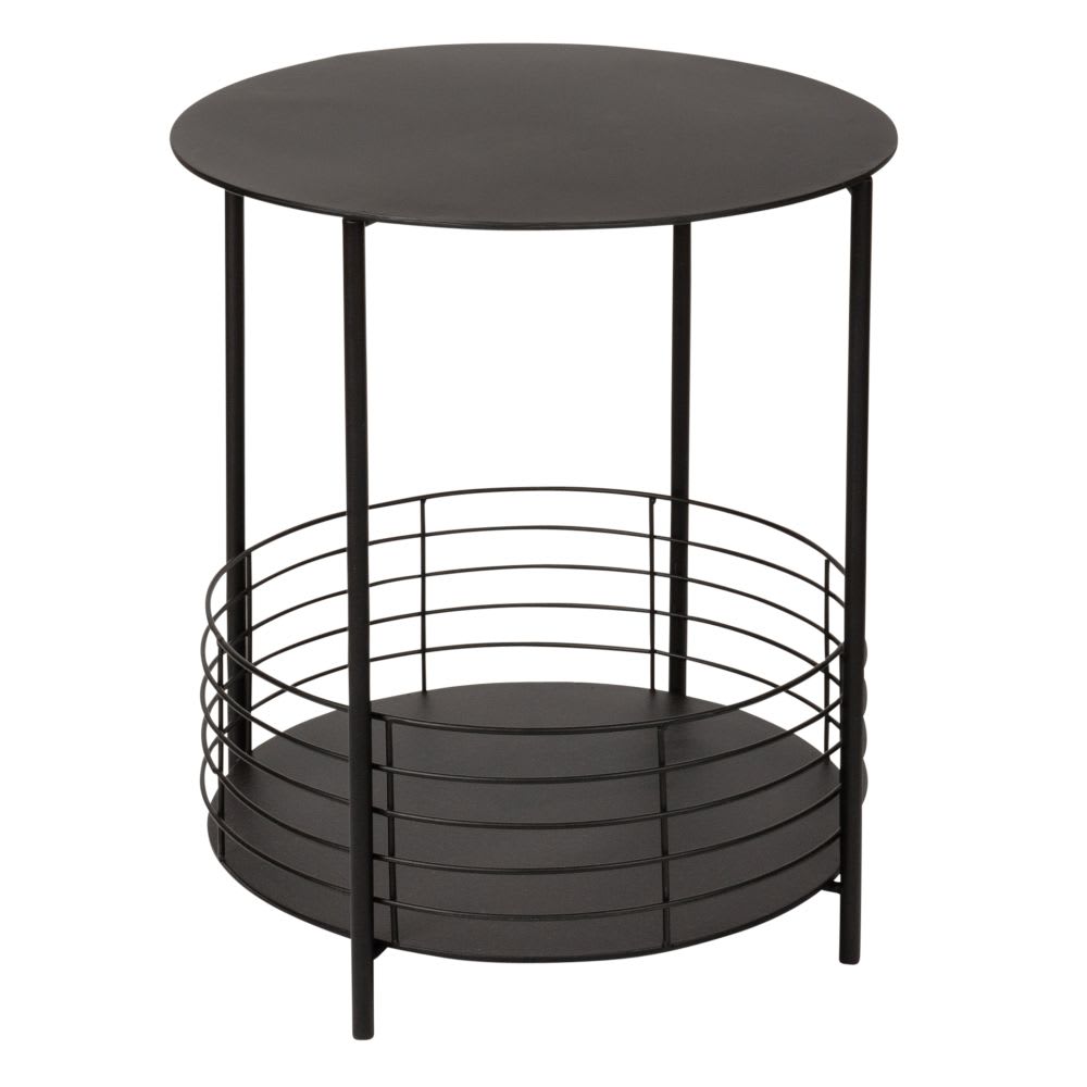 Round black metal side table Trevor Maisons du Monde