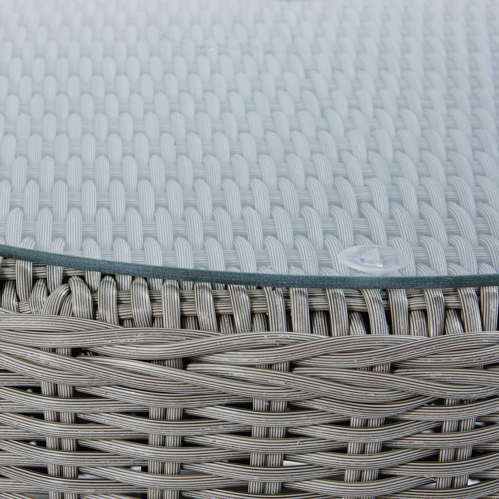 Round Grey Resin Wicker Patio Set Cape Town Maisons du Monde