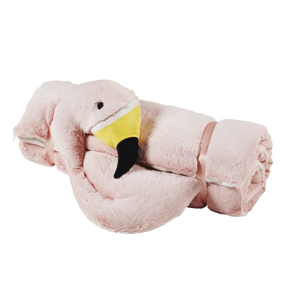 Sac De Couchage Convertible Licorne 50x130cm - Transformable En Coussin Doudou - Enfant Rose