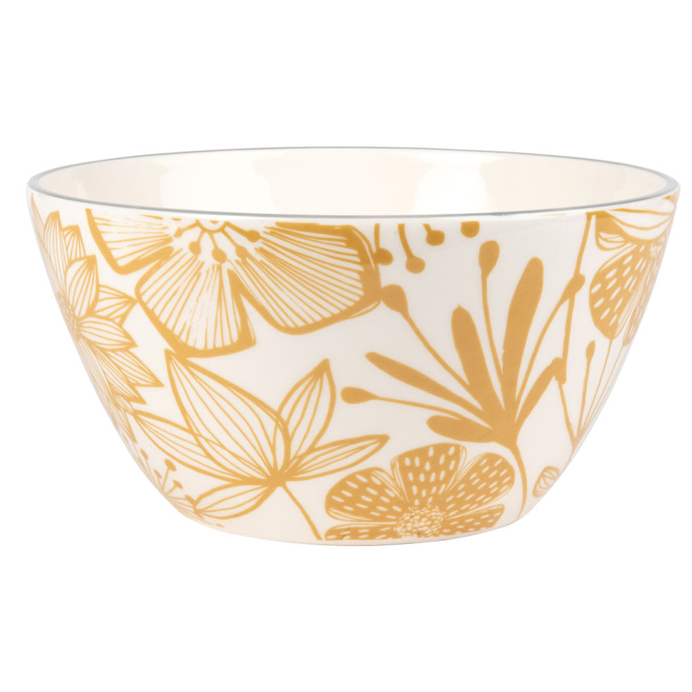 Saladier en faïence imprimé floral jaune Garance | Maisons du Monde
