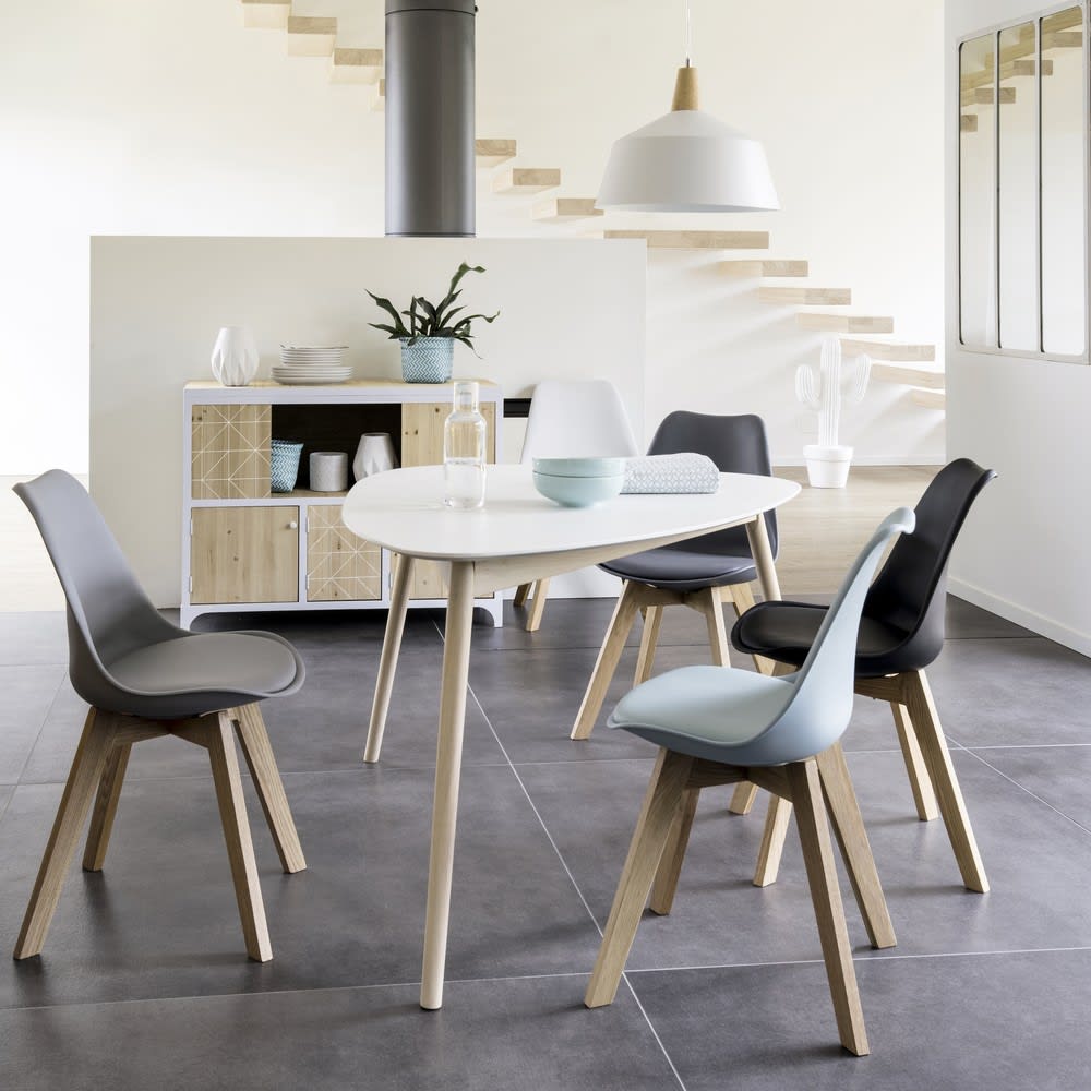 Scandinavische Witte Eettafel 4 5 Personen L150 Spring Maisons Du Monde