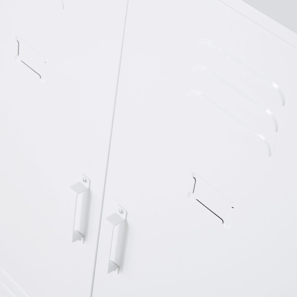 Schränkchen im Industriestil mit 2 Ablagen aus Metall, weiß Sunset