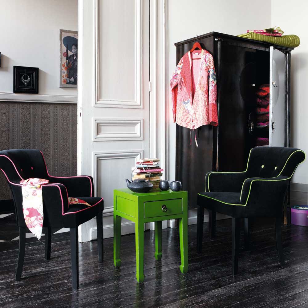 Schrank aus recycelter Ulme, B 117 cm, schwarz Shanghaï | Maisons du Monde