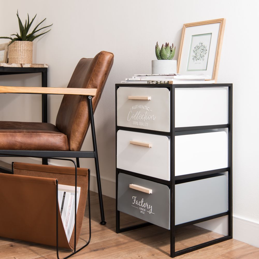 Small metal 3drawer storage unit Maisons du Monde
